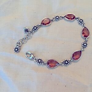 Brighton bracelet with flowers and pink jewels.